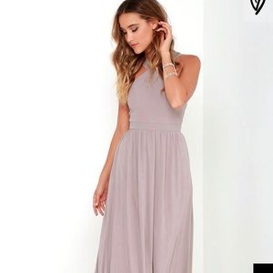 Lulus Taupe Air of Romance Taupe Maxi Dress